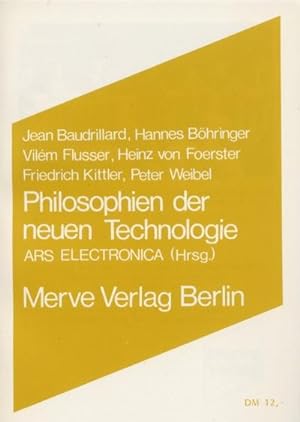 Immagine del venditore per Philosophien der neuen Technologien venduto da BuchWeltWeit Ludwig Meier e.K.