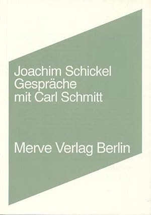 Immagine del venditore per Gesprche mit Carl Schmitt venduto da BuchWeltWeit Ludwig Meier e.K.