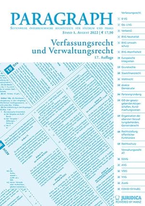 Immagine del venditore per Paragraph - Verfassungs- und Verwaltungsrecht venduto da BuchWeltWeit Ludwig Meier e.K.