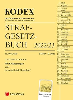 Seller image for Taschen-Kodex Strafgesetzbuch 2022 - inkl. App for sale by BuchWeltWeit Ludwig Meier e.K.
