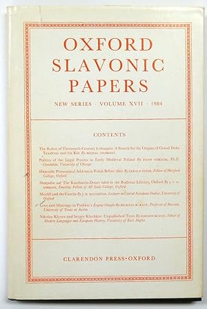 Imagen del vendedor de Oxford Slavonic Papers: Volume 17, 1984 a la venta por PsychoBabel & Skoob Books