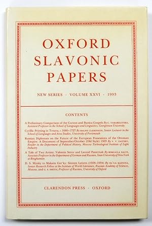 Seller image for Oxford Slavonic Papers: Volume 26, 1993 for sale by PsychoBabel & Skoob Books