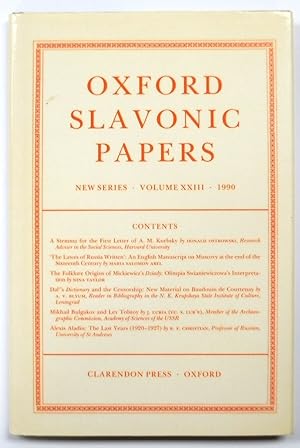 Seller image for Oxford Slavonic Papers: Volume 23, 1990 for sale by PsychoBabel & Skoob Books