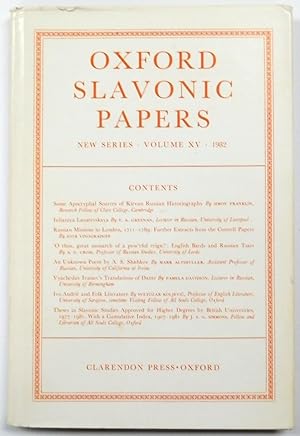 Seller image for Oxford Slavonic Papers: Volume 15, 1982 for sale by PsychoBabel & Skoob Books