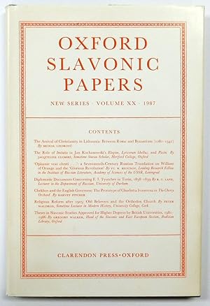 Seller image for Oxford Slavonic Papers: Volume 20, 1987 for sale by PsychoBabel & Skoob Books