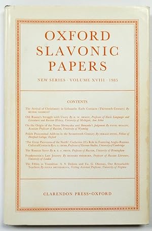 Imagen del vendedor de Oxford Slavonic Papers: Volume 18, 1985 a la venta por PsychoBabel & Skoob Books