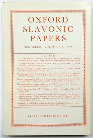 Imagen del vendedor de Oxford Slavonic Papers: Volume 19, 1986 a la venta por PsychoBabel & Skoob Books