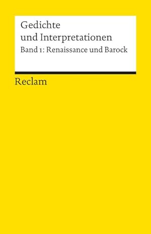 Imagen del vendedor de Gedichte und Interpretationen 1. Renaissance und Barock a la venta por BuchWeltWeit Ludwig Meier e.K.