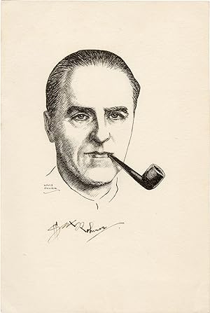 Original portrait of Sax Rohmer, signed by Rohmer