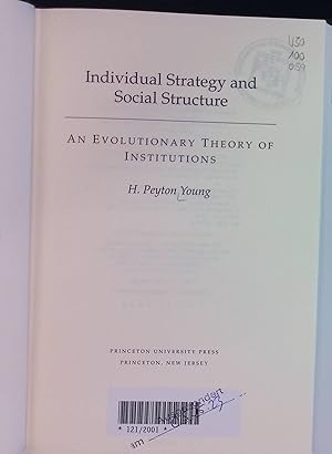 Bild des Verkufers fr Individual Strategy and Social Structure: An Evolutionary Theory of Institutions. zum Verkauf von books4less (Versandantiquariat Petra Gros GmbH & Co. KG)