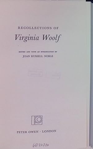 Imagen del vendedor de Recollections of Virginia Woolf. a la venta por books4less (Versandantiquariat Petra Gros GmbH & Co. KG)