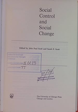 Bild des Verkufers fr Social Control and Social Change. zum Verkauf von books4less (Versandantiquariat Petra Gros GmbH & Co. KG)