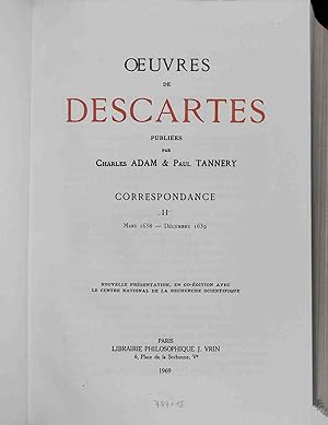 Bild des Verkufers fr Oeuvres de Descartes: Correspondance II. zum Verkauf von books4less (Versandantiquariat Petra Gros GmbH & Co. KG)