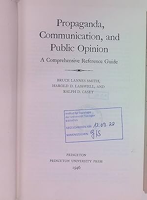 Seller image for Propaganda, Communication, and Public Opinion for sale by books4less (Versandantiquariat Petra Gros GmbH & Co. KG)