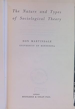 Immagine del venditore per The Nature and Types of Sociological Theory; International Library of Sociology and Social Reconstruction; venduto da books4less (Versandantiquariat Petra Gros GmbH & Co. KG)