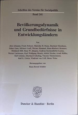 Bild des Verkufers fr Bevlkerungsdynamik und Grundbedrfnisse in Entwicklungslndern. Verein fr Socialpolitik: Schriften des Vereins fr Socialpolitik ; N.F., Bd. 241 zum Verkauf von books4less (Versandantiquariat Petra Gros GmbH & Co. KG)