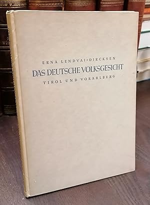 Seller image for Das deutsche Volksgesicht. Tirol und Vorarlberg. Mit 78 Aufn. for sale by Klaus Schneborn