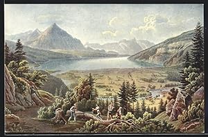 Ansichtskarte Interlaken, Ortsansicht von Gabriel Lory junior 1784-1846