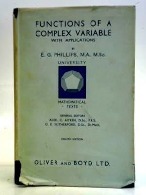 Immagine del venditore per Functions of a Complex Variable with Applications venduto da World of Rare Books