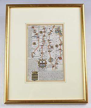 Original engraved map: strip road map of DORSETSHIRE WEYMOUTH - DORCHESTER - BLANDFORD - CRANBORN...
