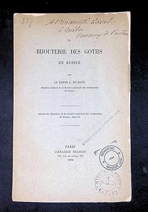 Seller image for La bijouterie des Goths en Russie for sale by LibrairieLaLettre2