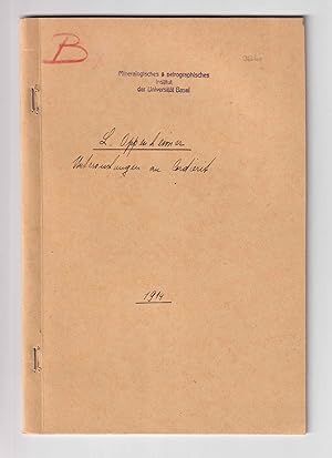 Untersuchungen an Cordierit. [Inaugural Dissertation, Ruprecht-Karls-Universität Heidelberg].