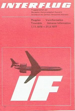 Flugplan 1.11.1976-31.3.1977 Timetable