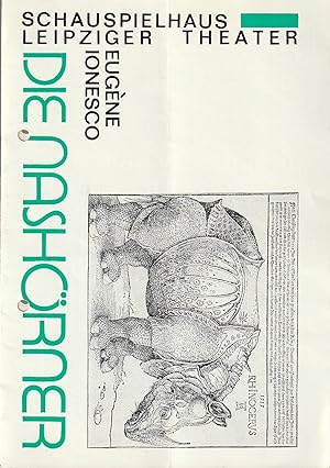 Bild des Verkufers fr Programmheft Eugene Ionesco DIE NASHRNER Spielzeit 1988 / 89 Heft 8 zum Verkauf von Programmhefte24 Schauspiel und Musiktheater der letzten 150 Jahre