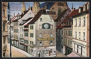 Carte postale Mülhausen i. Els., Gänseplatz, Ecke Kramgasse, Postkarten-Zentrale