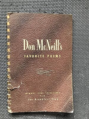 Imagen del vendedor de Don McNeill's Favorite Poems; Memory Time Selections from The Breakfast Club a la venta por Cragsmoor Books