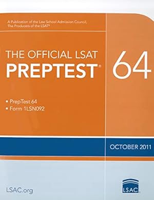 Bild des Verkufers fr The Official LSAT PrepTest 64: (Oct. 2011 LSAT) zum Verkauf von Reliant Bookstore