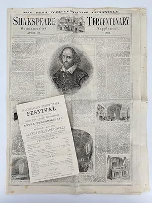 SHAKSPEARE TERCENTENARY COMMEMORATION SUPPLEMENT APRIL 23 1864 [with] Shakespearian Tercentenary ...