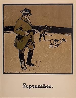 September. SHOOTING. [Woodblock print from "An Almanac of Twelve Sports"]