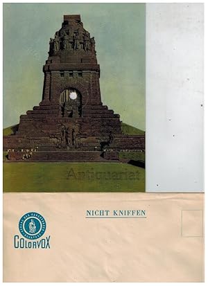 Colorvox 45, Tonpostkarte Völkerschlachtdenkmal/Marsch des Yorkschen Corps. Mit Originalumschlag.