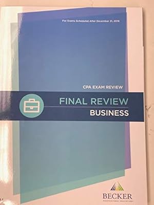 Immagine del venditore per CPA Exam Review: Final Review - Business venduto da ZBK Books