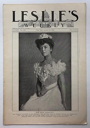 Leslie's Weekly. Miss Alice Roosevelt. January 30, 1902 (Vol. XCIV, No. 2421).