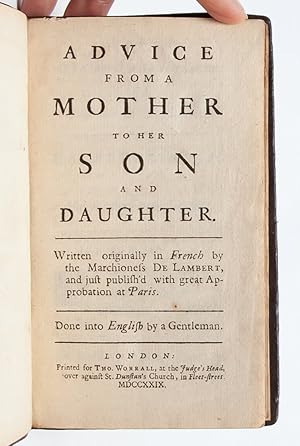 Seller image for Advice from a Mother to her Son and Daughter for sale by Whitmore Rare Books, Inc. -- ABAA, ILAB