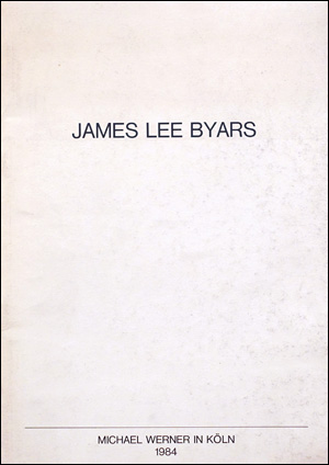 Seller image for James Lee Byars for sale by Specific Object / David Platzker