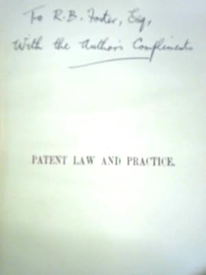 Imagen del vendedor de Patent Law And Practice a la venta por World of Rare Books