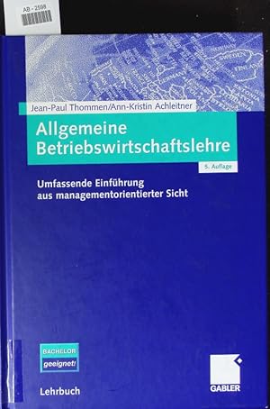 Seller image for Allgemeine Betriebswirtschaftslehre. for sale by Antiquariat Bookfarm