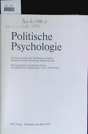 Bild des Verkufers fr Politische Psychologie. zum Verkauf von Antiquariat Bookfarm