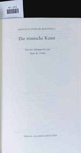 Imagen del vendedor de Die rmische Kunst. a la venta por Antiquariat Bookfarm