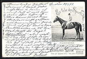 Bild des Verkufers fr Ansichtskarte Berliner Tageszeitung Deutscher Sport, Rennpferd Flunkermichel zum Verkauf von Bartko-Reher