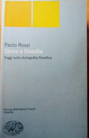 Storia e filosofia. Saggi sulla storiografia filosofica