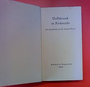Seller image for Volksbrauch im Kirchenjahr - Ein Handbuch for sale by biblion2