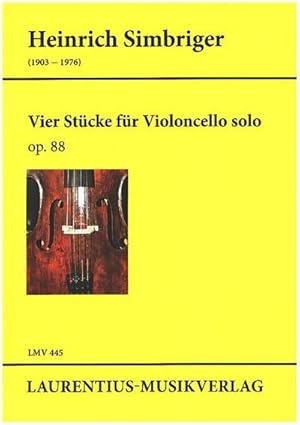 Bild des Verkufers fr 4 Stücke op.88für Violoncello solo zum Verkauf von AHA-BUCH GmbH