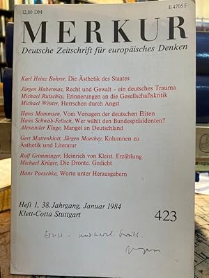 Merkur. Deutsche Zeitschrift für europäisches Denken Heft 38/1.