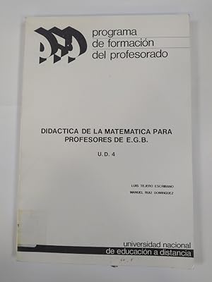 Imagen del vendedor de DIDCTICA DE LA MATEMTICA PARA PROFESORES DE E.G.B. a la venta por TraperaDeKlaus