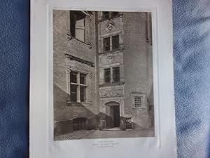 Planche 1910 TOULOUSE HOTEL DU VIEUX RAISIN TOURELLE D' ESCALIER