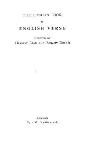 Seller image for THE LONDON BOOK OF ENGLISH VERSE. for sale by WeBuyBooks